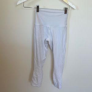 White lulu cropped leggings